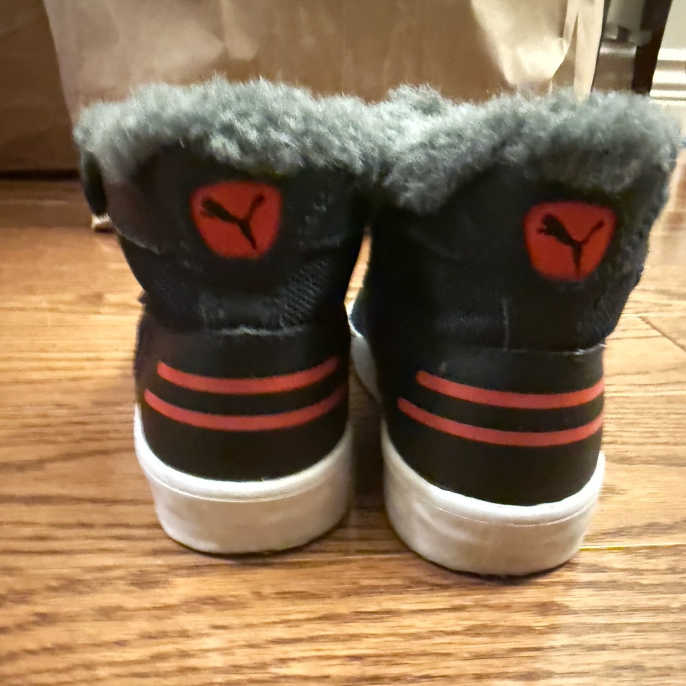 Puma Kids Sneakers with Black and Red Accents